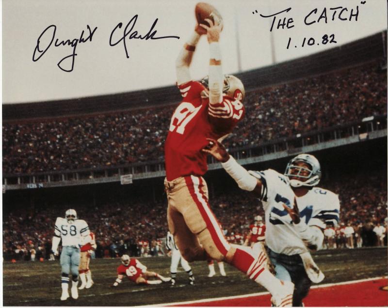 Dwight Clark Autographed San Francisco 49ers (Red #87) Custom Jersey w/  The Catch 1-10-82 TD!