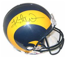 Kurt Warner Autographed/Signed Los Angeles Rams Speed Mini Helmet